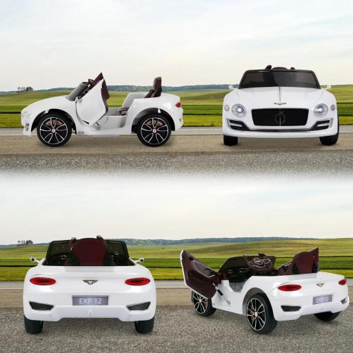 Coche Eléctrico para Niños Bentley GT Coche de Batería para Niños de +3 Años Velocidad 2,5-5 km/h 108x60x43 cm Blanco [4]