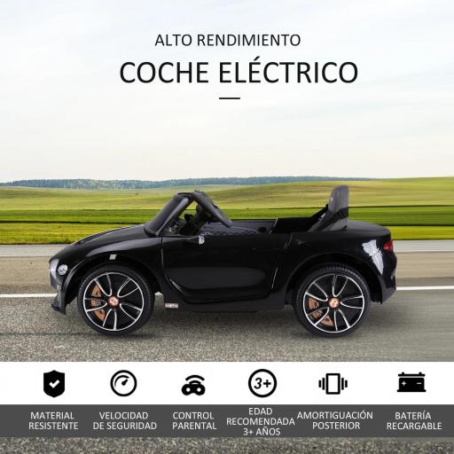 Coche Eléctrico para Niños Bentley GT Coche de Batería para Niños de +3 Años Velocidad 2,5-5 km/h 108x60x43 cm Negro [4]