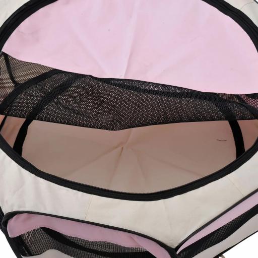 Parque Plegable para Perros y Gatos Corralito Portátil para Animales Pequeños Impermeable de Tela Oxford Ø90x41 cm Rosa [8]
