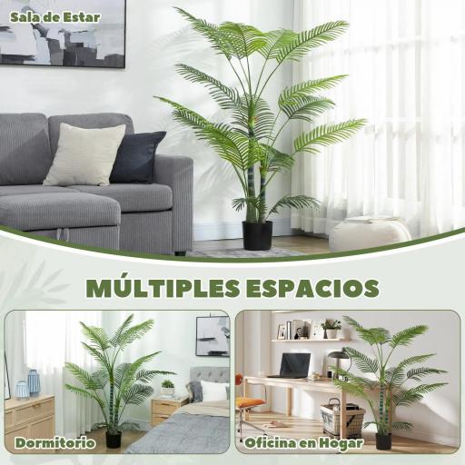 Planta Artificial Decorativa 170 cm Palmera Artificial con Maceta y Hojas para Interior Verde [6]