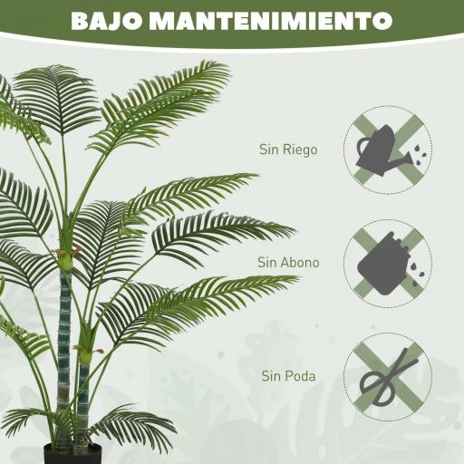 Planta Artificial Decorativa 170 cm Palmera Artificial con Maceta y Hojas para Interior Verde [3]