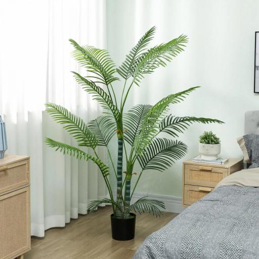 Planta Artificial Decorativa 170 cm Palmera Artificial con Maceta y Hojas para Interior Verde [7]