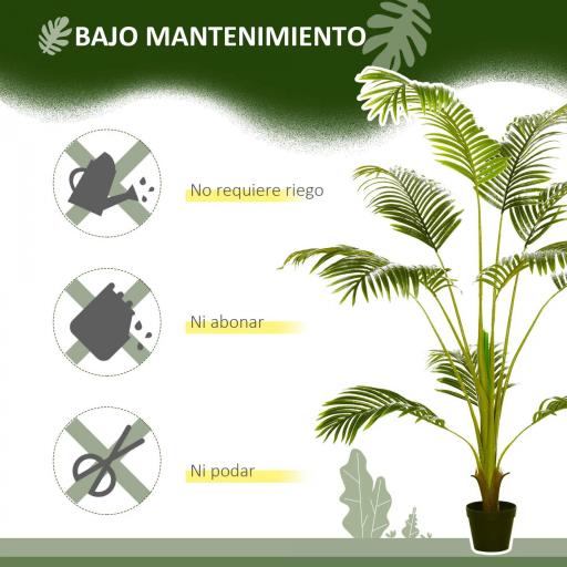 Palmera Areca Artificial 170cm Árbol Artificial con 11 Hojas Decoración para Interior Ø15x170 cm Verde [3]