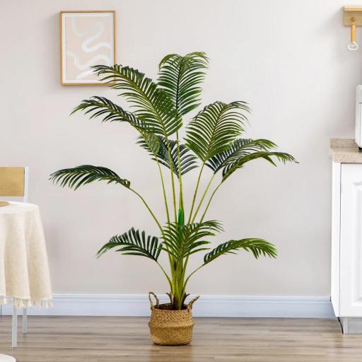 Palmera Areca Artificial 170cm Árbol Artificial con 11 Hojas Decoración para Interior Ø15x170 cm Verde [4]