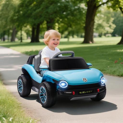 Coche Eléctrico para Niños de +3 Años Volkswagen Beetle con Batería 12V Mando a Distancia Faros Bocina y Música Rosa