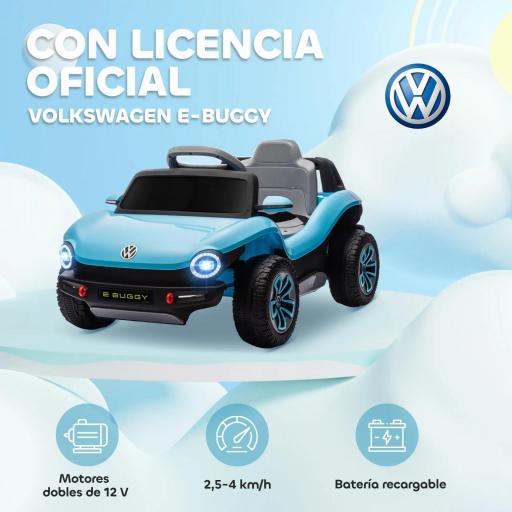 Coche Eléctrico para Niños de +3 Años Volkswagen Beetle con Batería 12V Mando a Distancia Faros Bocina y Música Rosa [7]