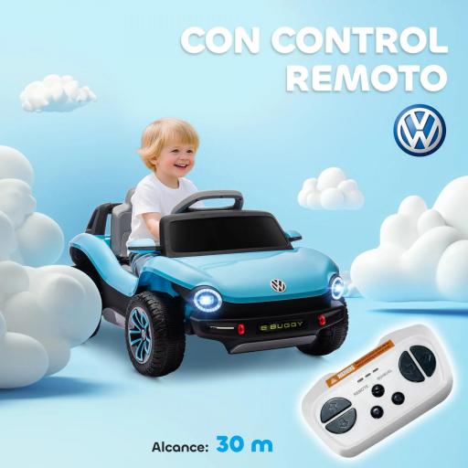Coche Eléctrico para Niños de +3 Años Volkswagen Beetle con Batería 12V Mando a Distancia Faros Bocina y Música Rosa [4]