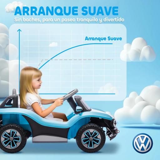 Coche Eléctrico para Niños de +3 Años Volkswagen Beetle con Batería 12V Mando a Distancia Faros Bocina y Música Rosa [6]