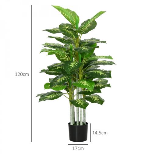 Aglaonema Artificial Planta Sintética de 120 cm con 53 Hojas Decoración para Hogar Oficina Verde [1]