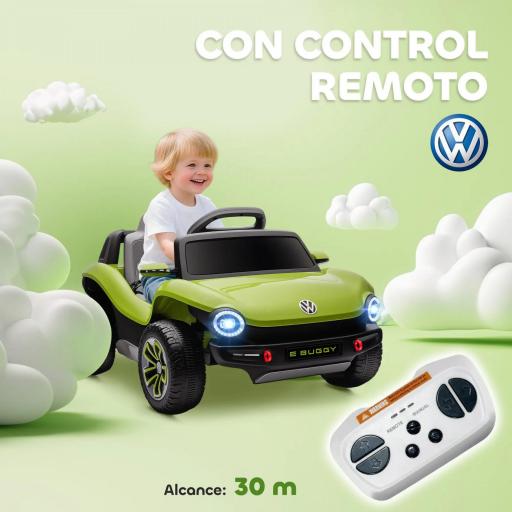 Coche Eléctrico para Niños de +3 Años Volkswagen E-Buggy 12V con Mando a Distancia 2,4 G Ruedas con Suspensión Azul [1]