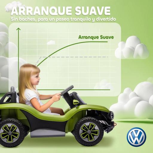 Coche Eléctrico para Niños de +3 Años Volkswagen E-Buggy 12V con Mando a Distancia 2,4 G Ruedas con Suspensión Azul [2]