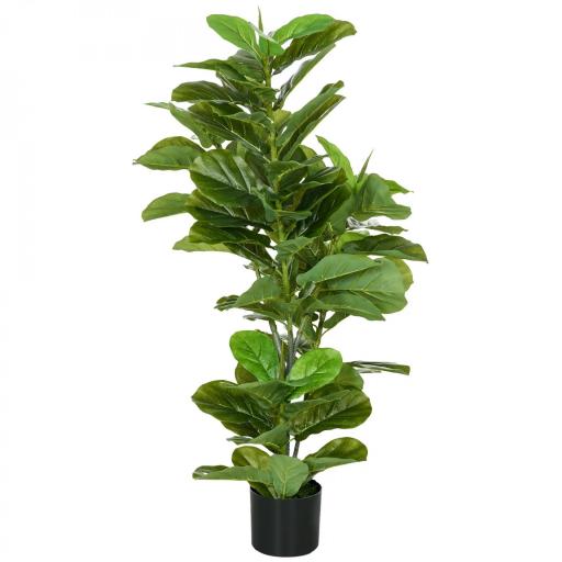 Planta Ficus Artificial 110 cm Planta Artificial con 90 Hojas Musgo y Maceta para Interior y Exterior Verde [9]