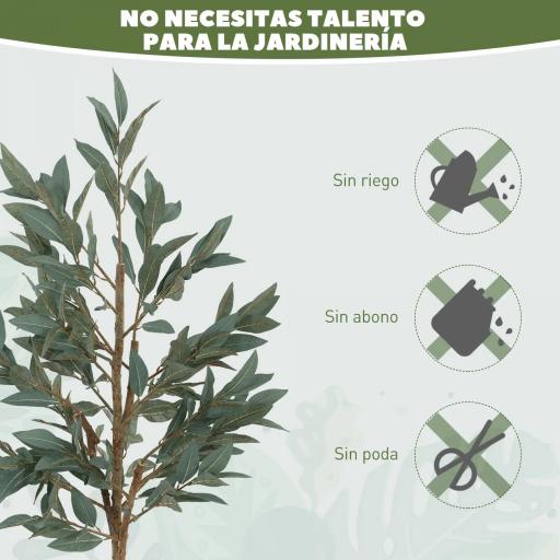 Árbol Artificial de Laurel 150 cm Decoración para Hogar Oficina Balcón Dormitorio Verde [4]