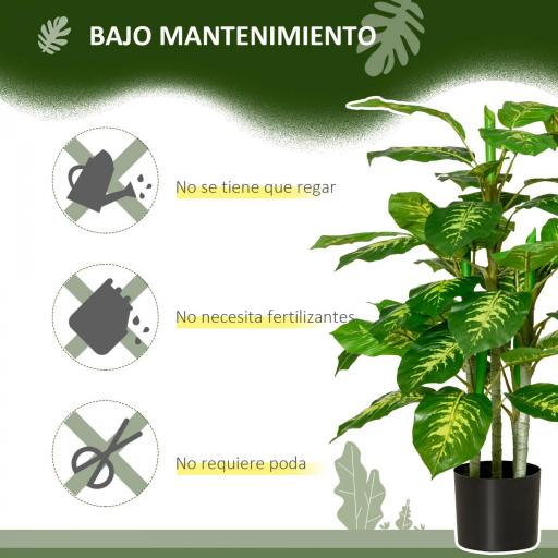 Aglaonema Artificial Planta Sintética de 95 cm con 42 Hojas Decoración para Hogar Oficina Verde [2]