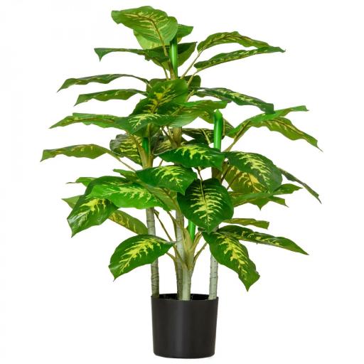Aglaonema Artificial Planta Sintética de 95 cm con 42 Hojas Decoración para Hogar Oficina Verde [8]