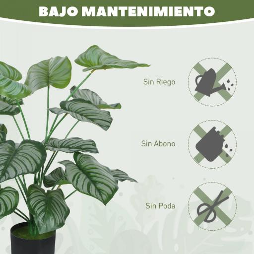 Plantas Artificiales Decorativas 65 cm Plantas Artificiales con Maceta y Hojas para Interior Verde [4]
