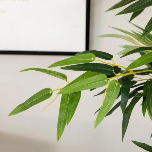 Bambú Artificial con Maceta de Madera Planta Artificial de Decoración para Interior 35x10x180 cm Verde [6]