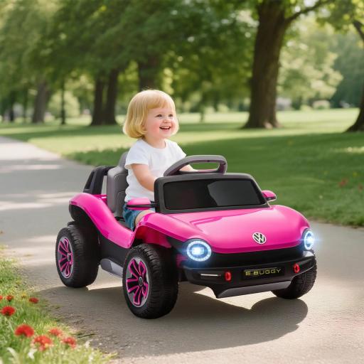 Coche Eléctrico para Niños de +3 Años Volkswagen E-Buggy 12V con Mando a Distancia 2,4 G Ruedas con Suspensión Verde