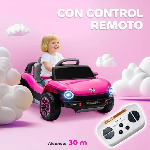 Coche Eléctrico para Niños de +3 Años Volkswagen E-Buggy 12V con Mando a Distancia 2,4 G Ruedas con Suspensión Verde [2]