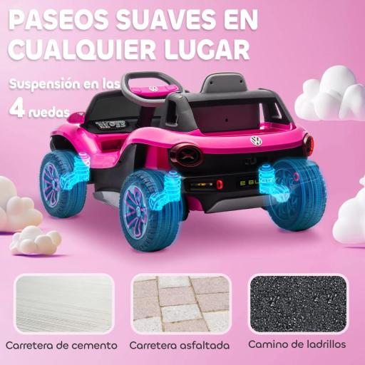 Coche Eléctrico para Niños de +3 Años Volkswagen E-Buggy 12V con Mando a Distancia 2,4 G Ruedas con Suspensión Verde [1]