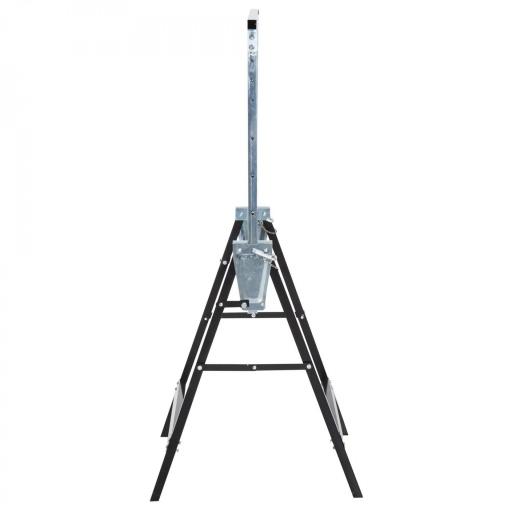 Set de 2 Caballetes Metálicos Plegables con Altura Ajustable Caballetes de Sierra de Acero 68x58x80-130 cm Negro [4]