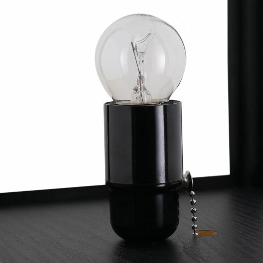 Lámpara de Pie de Madera con 3 Estantes de Almacenaje para Bombilla E27 Potencia Máx. 40W Lámpara Moderna para Salón Dormitorio 26x26x160 cm Negro y Blanco [7]