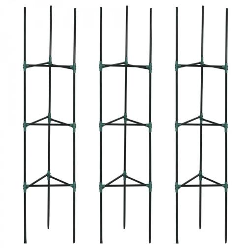 Juego de 3 Enrejados de Jardín Soportes para Plantas Trepadoras con Marco de Acero 38x38x182 cm Verde [8]