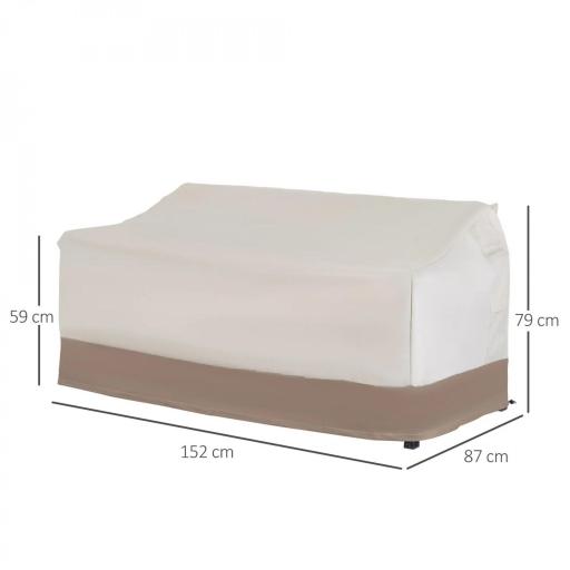 Funda Protectora para Banco 2-3 Plaza Cubierta de Muebles Impermeable Exterior Jardín Protección contra Lluvia y Sol 152x87x59/79cm 600D Tela Oxford [1]