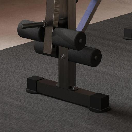 Banco de Musculación con Respaldo Ajustable y Soporte para Barras Regulable para Entrenamiento en Casa Gimnasio Negro [7]