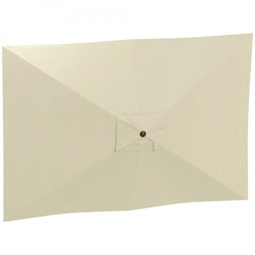 Toldo de Recambio de Sombrilla de 3x2 m Toldo de Repuesto para Sombrilla con Ventilación Superior Anti-UV 50+ Beige [9]