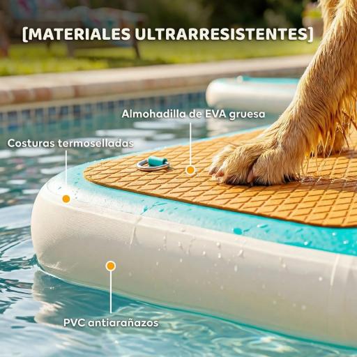 Rampa de Agua Hinchable para Perros para Piscina Barcos Lagos 151x102 cm con Superficie Antideslizante de EVA [4]