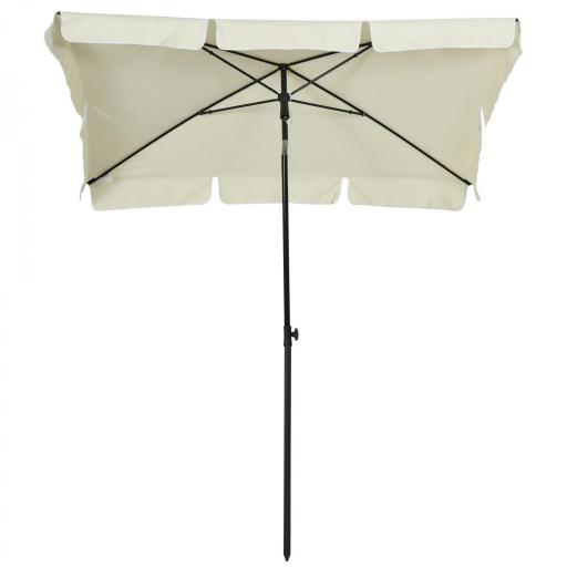 Sombrilla de Terraza de Aluminio 198x130x245 cm Parasol de Jardín Rectangular con Función de Inclinación Beige [8]