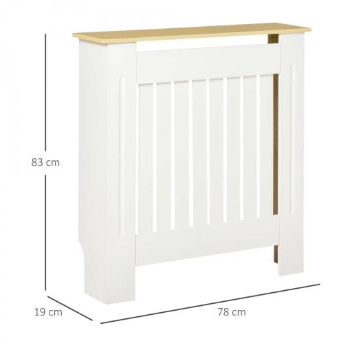 Cubreradiador de MDF Cubierta para Radiador para Salón Dormitorio Pasillo 78x19x83 cm Blanco [1]