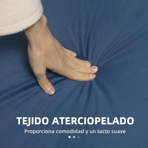 Sofá de 3 Plazas con Tapizado Aterciopelado Estructura Reforzada y Patas Doradas para Salón 194,5x76x76 cm Azul Marino [6]
