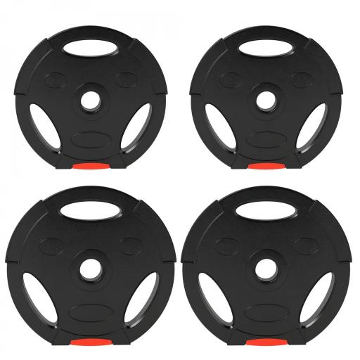 Juego de Discos Pesas de 4 Piezas 2x5 kg 2x7,5 kg con Orificios de 2,5 cm para Entrenamiento Fitness en Hogar Negro [8]