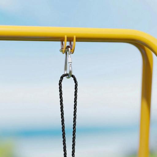 Estructura de Columpio Infantil Plegable con 2 Ganchos 4 Estacas Resistente para 50 kg Forma A 128x155x157 cm Azul [7]