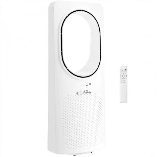 Ventilador de Torre sin Aspas con Mando a Distancia Oscilación 45° 3 Velocidades 3 Modos Temporizador 15H Blanco [8]
