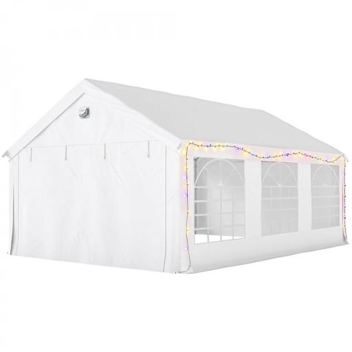 Carpa para Fiestas 4x6 m Carpa de Jardín con Paredes Extraíbles 2 Puertas y Ventanas UPF30+ para Boda Camping Blanco [8]