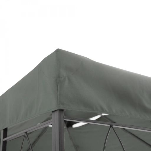 Toldo de Repuesto 4x3 m con Techo Doble para Cenador con Orificios de Drenaje Solo Toldo NO Incluye Marco Gris Oscuro [6]