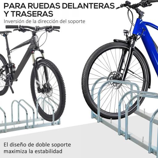 Aparcamiento para 3 Bicicletas Estacionamiento para Aparcar Bicicletas para Interior y Exterior 76x33x27cm Plata [5]