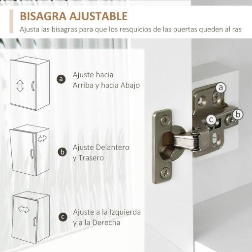 Alacena de Cocina con Estantes y Puertas de Vidrio para Pequeños Electrodomésticos y Menaje 80x37x183 cm Blanco [6]