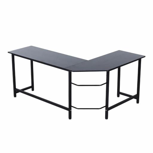 Mesa de Ordenador Escritorio PC Oficina Hogar Mesa Esquinera de Forma L 168x120x75cm Marco Metal [7]