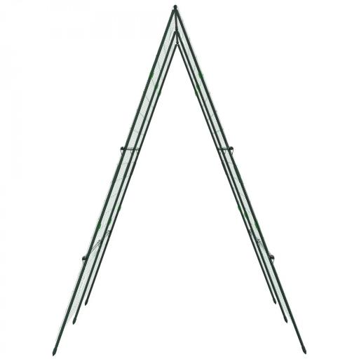 Soporte para Plantas Trepadoras de Jardín Triangular con Estructura de Acero para Frutas Verduras 180x100x180 cm Verde [5]