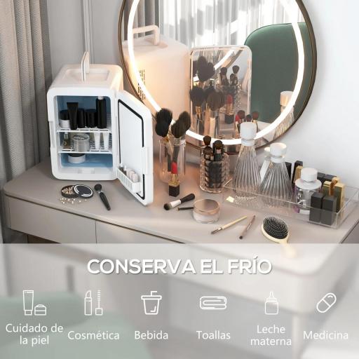 Nevera Cosméticos 10L Extrasilenciosa 12V/240V para Enfriar y Calentar Frigorífico Pequeño para Dormitorio Maquillaje [6]