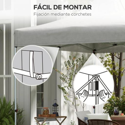 Techo de Repuesto para Carpa Plegable de Tela Oxford 3x3 m con Techo Puntiagudo Impermeable y Anti-UV Blanco [7]