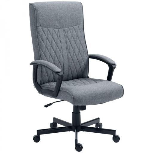Silla de Oficina con Respaldo Alto Altura Ajustable y Función de Inclinación 65x72x102-112,5 cm Gris Oscuro [9]