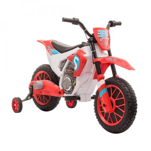 Moto Eléctrica para Niños de +3 Años 12V Moto de Juguete Infantil con 2 Ruedas de Equilibrio Velocidad 3-8 km/h Arranque Suave 106,5x51,5x68 cm Rojo [5]