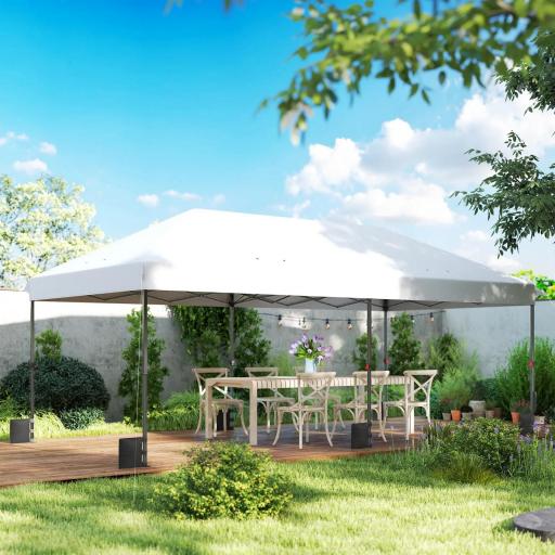 Carpa Plegable 6x3 m Pop-up Altura Ajustable 3 Niveles UPF50+ Bloqueo Central Sacos de Arena Bolsa con Ruedas Plateado [5]