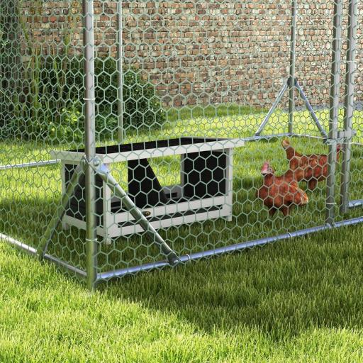 Ponedero para Gallinas de Madera Caja Nido para 2 Gallinas con 2 Departamentos y Techo Asfáltico Gris [4]