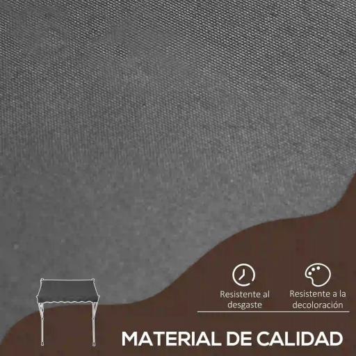 Toldo Manual Retráctil 200x150x170-280 cm para Balcón y Terraza con Altura Ajustable con Manivela Gris [7]